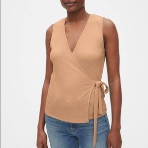 GAP softspun fitted sleeveless wrap top Size M Tall